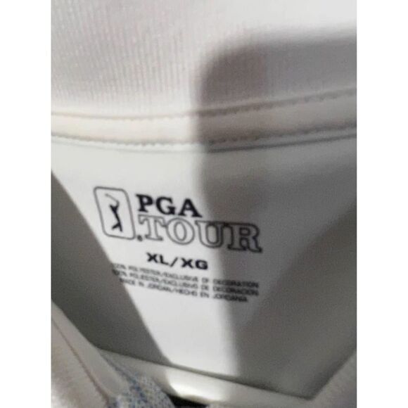 Men's PGA Tour Golf Green Blue White Stripe shirt size XL - Picture 5 of 7